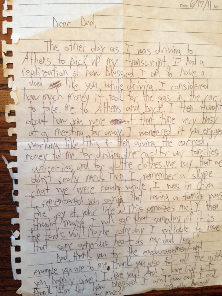 Letter to Dad June 17, 2011
